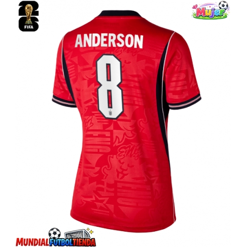 Camiseta Inglaterra Elliot Anderson #8 Segunda Equipación Replica Mundial 2026 para mujer mangas cortas